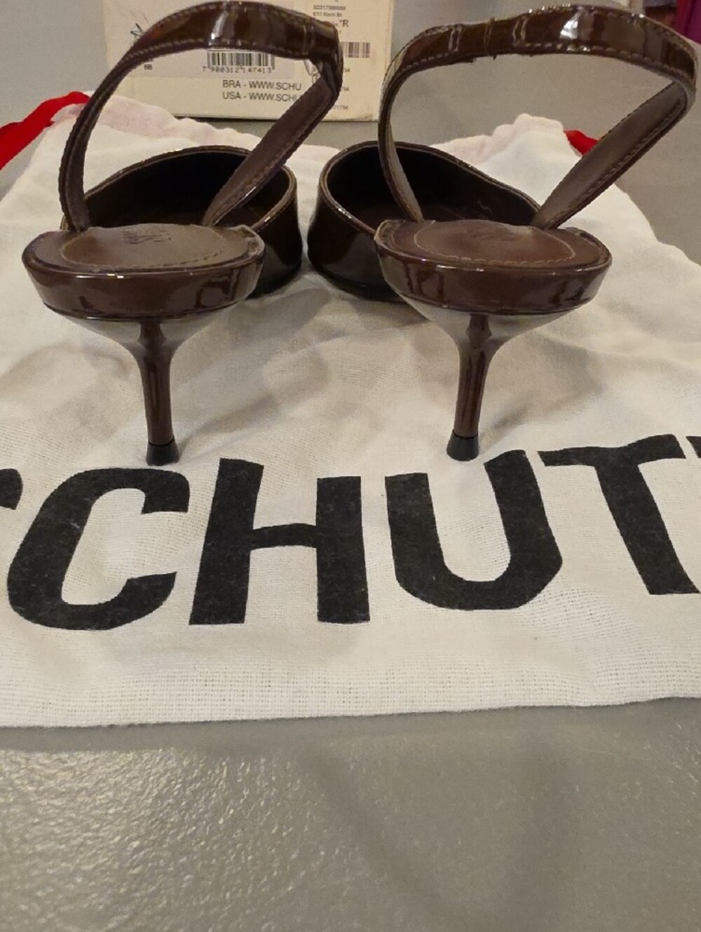 SCHUTZ women’s Patent leather Slingback Pump in Brown size 6. New in box - Picture 6 of 10